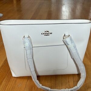 Coach White Station Tote Bag NWT